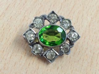 Antique Silver & Paste Stone Brooch Pin 1900