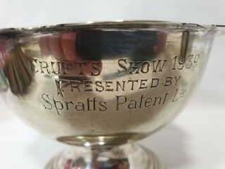 Crufts Show 1939 Silver Plate Spratts Patent Trophy Cup Bowl