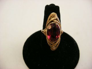Vintage Victorian Style Jewelry 10k Gold Ring Size 6 - 3.  88g 139