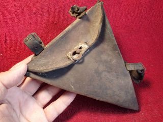 Antique Vintage Very Old Bicycle Leather Triangle Tool Bag