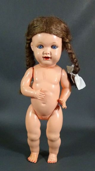 12 " Antique German Bruno Schmidt Schutz Marke Celluloid Girl Doll Toy Sleepy Eyes
