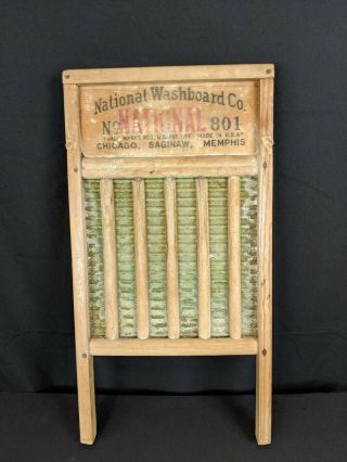 Antique National Washboard Co.  801 Chicago Saginaw Memphis Primitive Rustic