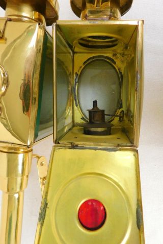 Pair Limehouse Victorian Antique Style Brass Coach Railroad Train lamp lantern 5