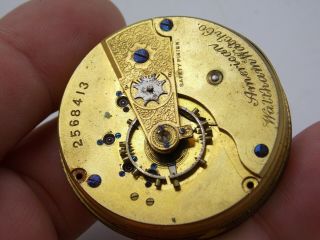 Antique Pocket Watch Movement / parts Waltham PS Bartlett Model 1877 18S 15J 4