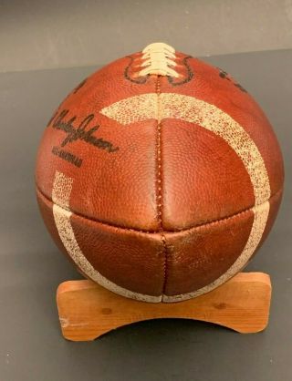Early Vintage Circa 1960 ' s WILSON CHARLEY JOHNSON Leather Football 5