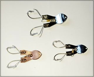 Set Of 3 Larue Mfg Co Frog Lures All Different Il 1952