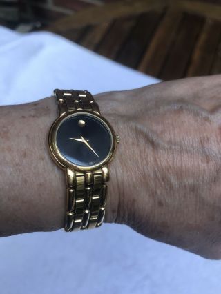 Vintage Movado Gold Plated Ladies Watch - battery but STOPPED 5