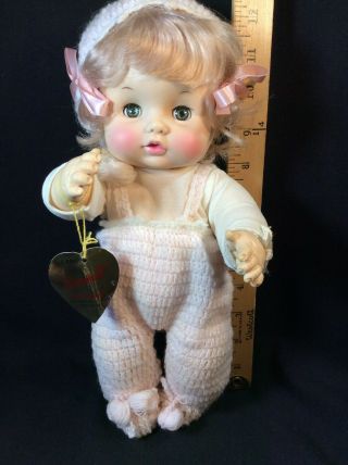 Effanbee Butterball Vinyl Baby Doll Drink and Wet w/ bottle 6569 Blonde 1969 2