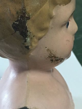 Vintage Minerva Germany Tin Metal Doll Head Antique 5