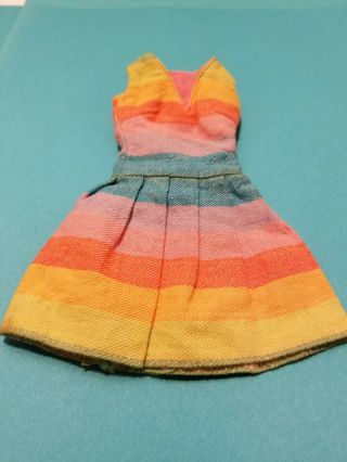 Vintage Barbie Fun N Games 1619 1965 - 66 Striped Dress Only