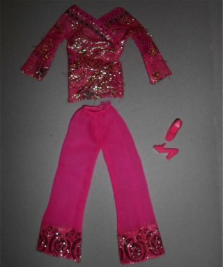 Vintage Barbie 1786 Bright N Brocade Outfit W/ Shoes 1970 - 1971