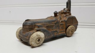 Antique 1920 - 1930s Military Cast Iron Car With Solider And Top Gunner