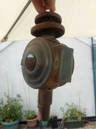 VINTAGE ANTIQUE Carriage Coach Candle Lamp Lantern Hand Held / Hanging 8