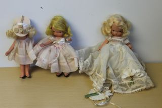 3 Vintage Bisque Nancy Ann Storybook Dolls