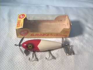 Vintage Old Wood Fishing Lure South Bend Nip - I - Didee Red And White Nib