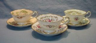 3 Paragon " Antique Series " Teacups & Saucers