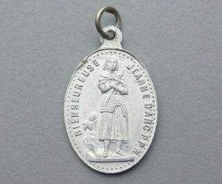 French,  Antique Religious Pendant.  Saint Joan Of Arc,  Jeanne D 