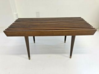 Vintage Wood Slat Coffee Table Mid Century Modern George Nelson Bench 50s Chair