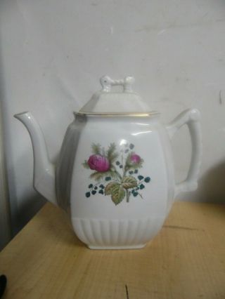 Antique Transfer Ware Moss Rose Royal Ironstone Tea Pot Estate Find