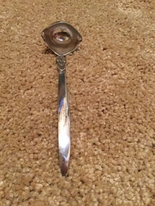George Jensen Cactus Pattern Sterling Silver Small Sauce Ladle 5” 2
