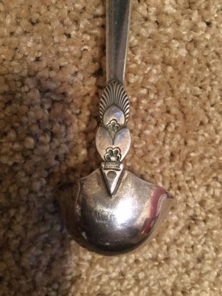 George Jensen Cactus Pattern Sterling Silver Small Sauce Ladle 5” 3