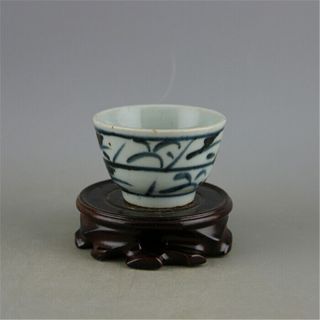 Chinese Ancient Antique Hand Make Blue And White Wine Cup