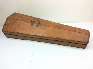 Antique Violin Handmade Wooden Coffin Case For Restoration 30 1/2” L