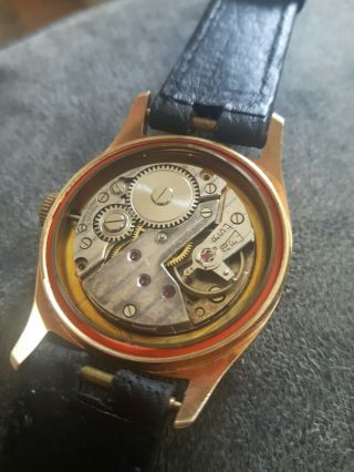 VINTAGE SWISS MADE MEN ' S 15 JEWELS WATCH MECHANICAL HAND WIND.  GOLD PLATED. 6