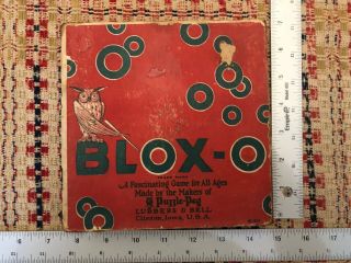 Antique Blox - O Board Game From Lubbers & Bell The Makers Of Puzzle Peg 1930