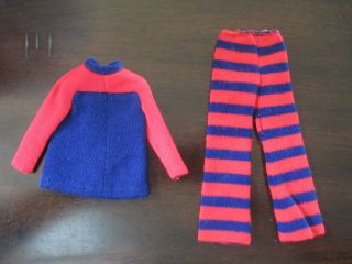 Barbie Vintage Fashion Doll Outfit Striped Types 1243 Shirt Pants