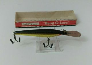 Bagley Balsa 5 Go - Devil Vintage Fishing Lure W/box - Bg - 5 - Gd Black Gold Foil