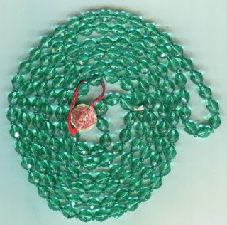 Vintage Czech Bohemian Glass 7mm Faceted Glass Beads Jade With Tag