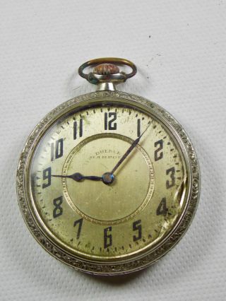 1924 Dueber Hampden 18 Sz.  Pocket Watch - 7j Swiss,  Running Well