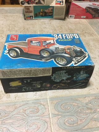 Vintage Amt 1934 Ford Pickup “partial Build” Model Car Kit 1/25