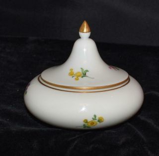 Meissen Covered Sugar Bowl w/ Gold Ball Finial - Wildflower Pattern - Ca 1920 - EXC 4