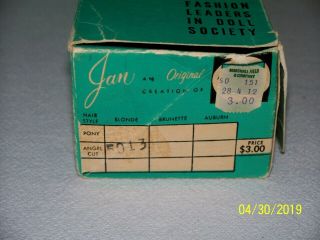 Vintage Vogue Jan Ginny BLonde 1959 Fashion Doll Orig Box Jill & Tagged Top 6