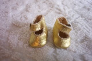 Vogue Ginny Madame Alexander - Kins Vintage Gold Side Snap Shoes