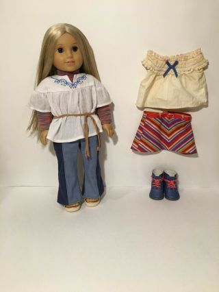 American Girl Julie Albright 18 " 1970s Character Doll With Bonus Outfit