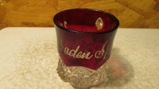 Antique Souvenir Ruby Flash Glass Mug West Baden Springs