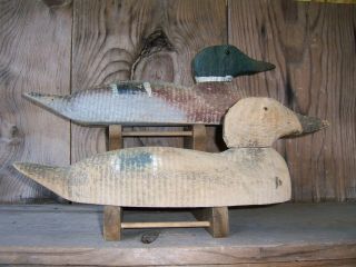 Antique - Vintage - Factory - Pratt - Mallard - Animal Trap - Victor - Wooden Duck Decoy