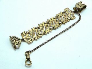 Antique Gold Filled Dfb Co Pocket Watch Vest Chain Fob