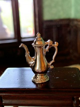 Vintage Miniature Dollhouse Stunning Sterling Silver Coffee Pot Makers Mark Tc