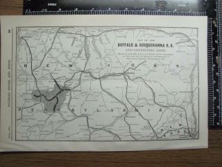 Antique Buffalo & Susquehanna Railroad System Map Printed In April 1895