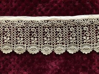 Vintage French Guipure Lace Edging - For Doll Dress 19 " By 3 "