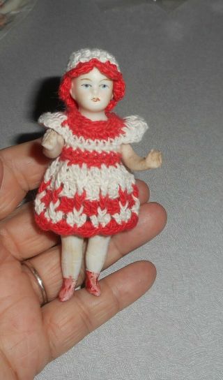 Antique Detailed Small Bisque Doll - Marked - Dollhouse - Bought From Germany