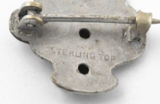 c.  1900 - ANTIQUE / ART NOUVEAU STERLING SILVER TOP FIGURAL PIN / BROOCH 4
