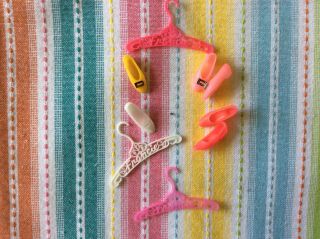 Vintage Francie Barbie Casey Shoes 2 Pink Pairs Buckle Hangers Single Mod Funky