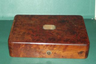 Antique Burr Walnut Wooden Box