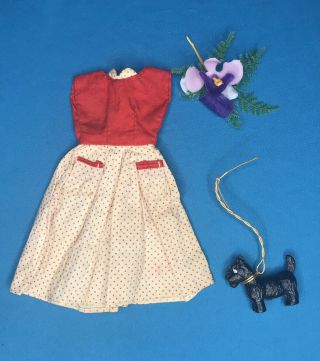 Vintage Barbie Clone Fab Lu Date Bait Red & White Polka Dot Dress W Dog