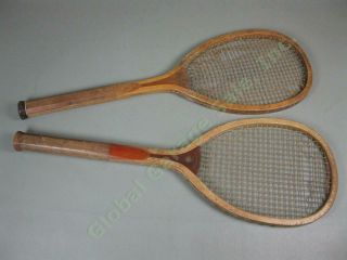 2 Antique 1800s Wooden Tennis Rackets William Read Hj Gray,  Sons Cambridge Ma